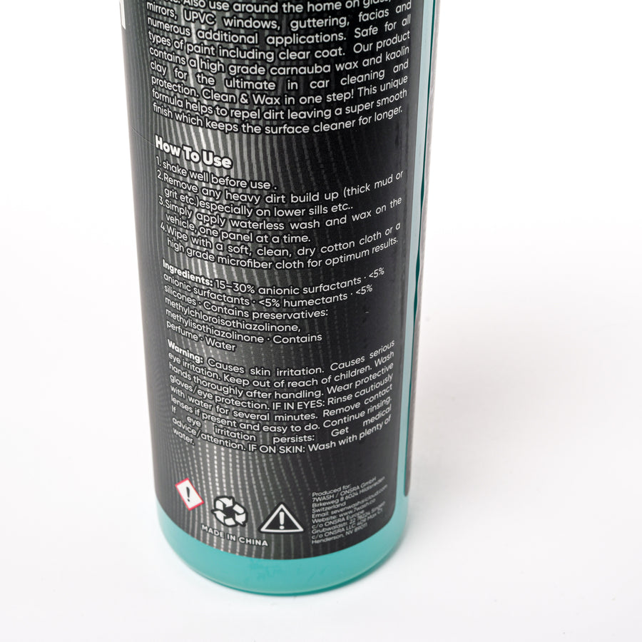 7WASH Waterless Wash & Wax 500 ml – wasserloser Autoreiniger mit Wachs