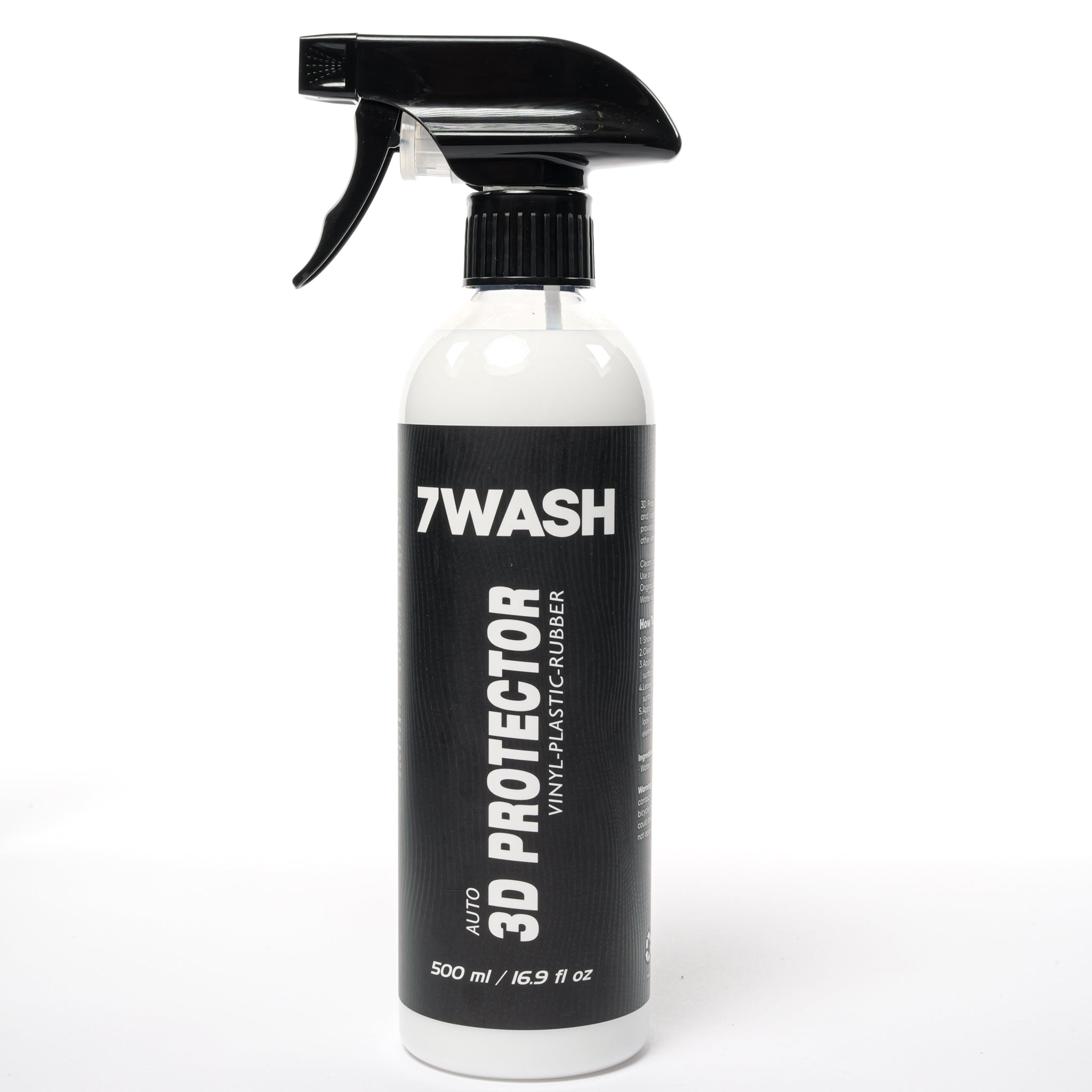 7WASH Plastic & Rubber Protector 500 ml 3D protector for interior and exterior plastic and rubber surfaces with UV protection, color restoration, and professional car detailing care