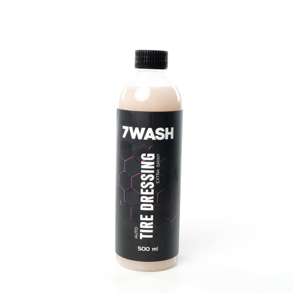 7WASH Tire Dressing Extra Shiny 500 ml Reifenglanz Flasche Vorderansicht